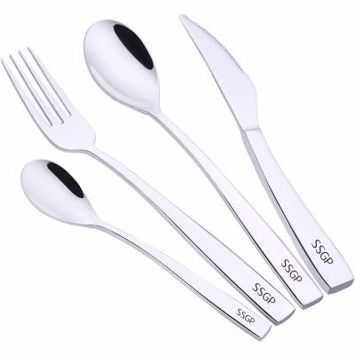 China SSGP 304 Stainless Steel Tableware Cutlery Dessert Spoon Viable Forks and Knives for sale