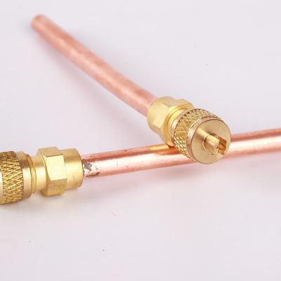 China Refrigeration Parts Air Condition 1/4 Copper Access Valve For Gas 134a Common Access Refrigeration Spare Parts Refrigeration Fill Valve for sale