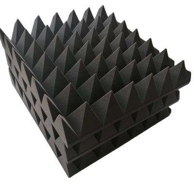 China Modern Pyramid Shape Fireproof High Density Acoustic Foam Panels For Sound Proof PU Foam With Self Adhesive for sale