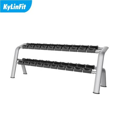 China Durable Commercial Kylinfit 10 Pair Dumbbell Bi-Tier Rack With Saddle for sale