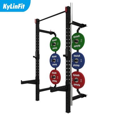 China Foldable Wall Mounted Kylinfit Power Rack Wall Mounted Fitness Squat Rack for sale