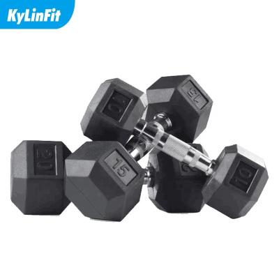 China High Quality Eco-friendly Kylinfit PVC Hex Dumbbell Equipment Hexagon Dumbbells PVC Dumbbell for sale