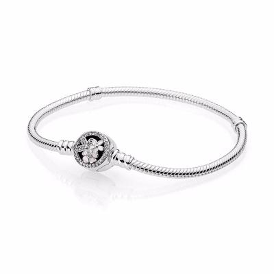 China New CLASSIC Charm Daisy Basic Flower Bracelet Fit Pandoraer 100% 925 Sterling Silver Bracelet Poetic Flower Charm Diy Women Jewelry for sale