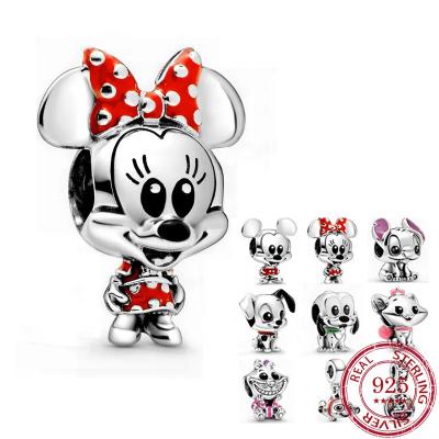 China 925 Sterling Silver TRENDABLE Women's DIY Jewelry Bangle Animal Series Mickey Minnie Bruto Mary Cat Charm Beads Fit Pandoraer for sale