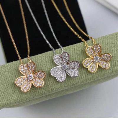 China VCA S925 Sterling Silver Lucky Clover Necklace High Quality Romantic Delicate Agate Button Dangle Original Women's Jewelry Necklace for sale