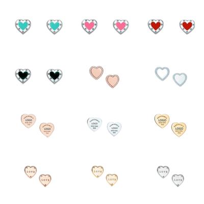 China 100% S925 Sterling Silver Classic Logo Bow Smile Earrings High Quality FASHIONABLE Rose Gold Series Female Holiday Heart Shape Jewelry for sale