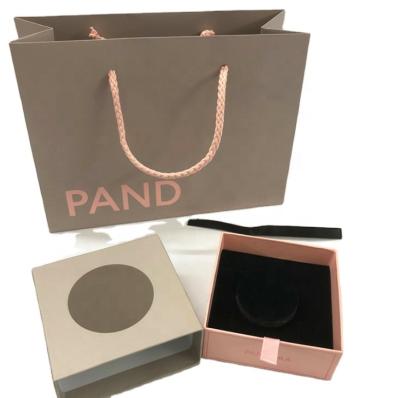 China Limited/festival edition wholesale high quality custom logo jewelry packaging box velvet pendant bag for Pandora gift box Valentine's Day gifts for sale