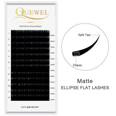 China Super Flexible Flat Eyelash Extension Wholesale Handmade Quewel Soft Flat Eyelash Extension For Salon for sale