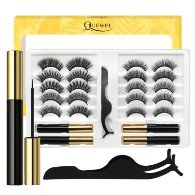 China Full Volume Wick & Magnetic Eyeliner Kit 1 Pcs Waterproof Magnetic Eyeliner & 1 Pcs Lash Tweezer Magnetic Lash With 4 Pairs Magnetic for sale