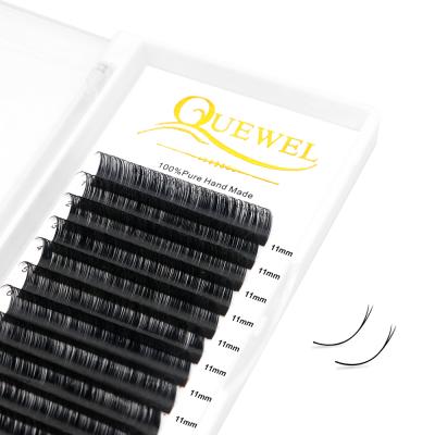 China Quewel Extensao De Cilios Planos Split Ellipse Flat Tips Lashes Customized J Since DD L L Plus C cc D For Eyelash Extension Salon for sale