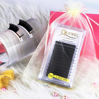 China QUEWEL fans soft easy volume eyelash extensions whips volume eyelash extension pbt mink eyelash extension trays for sale