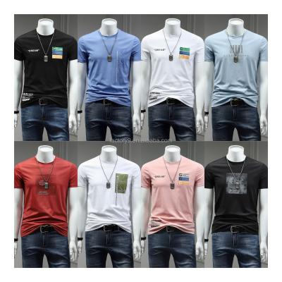 China 100 Top Men's Anti-Wrinkle Custom Cotton T-shirt Casual Short Sleeve Men's Fashion T-shirt for sale