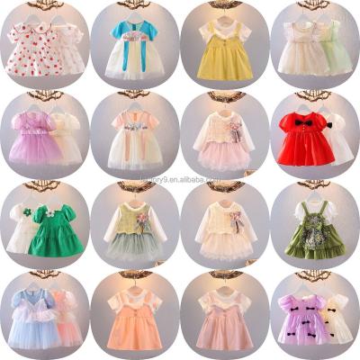 China Anti-wrinkle hand embroidered girls dress flower tendril children's clothing boutique baby dress for sale