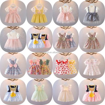 China Anti-wrinkle factory wholesale children's wear summer skirt pattern casual girls set birthday children's wear girls dress for sale