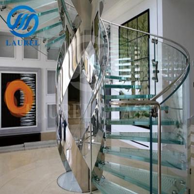 China High Strength 13.52mm Three Layer Laminated Glass , Frameless Curved Laminated Glass Balustrade for sale