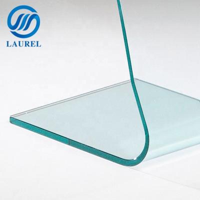 China China traditional bent curve tempered glass factory hot bent curve annealed glass price of balcony elevator stair railing storefront for sale