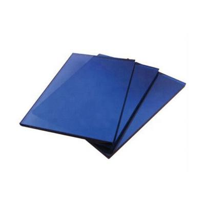 China Traditional Dark Blue Colored Reflective Glass Tinted Glass Coated Glass for sale