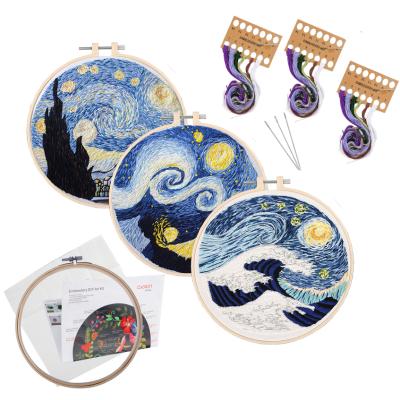 China 3D Comfortable Wholesale Cartoon DIY Craft Embroidery Set Sewing Embroidery Kits for sale