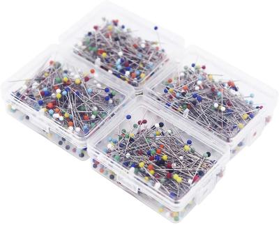 China 50PCS Sewing Machine High Quality Colored Decorative Glass Head Pins Head Colored Glass Pin for sale