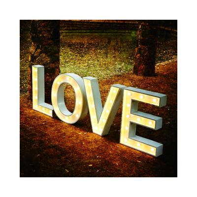 China Powder Coated Color Best Selling Big Wedding Marquee Letter Vintage Marquee Lights Outdoor Metal Signs Bulb Sign for sale