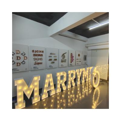 China Good Quality Welded Buildings Light Marquee Letters Tables Large Wedding Sign Marquee Letters for sale