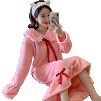 China Christmas QUICK DRY pajamas plush pijamas long winter pajamas plus size women's sleepwear for sale