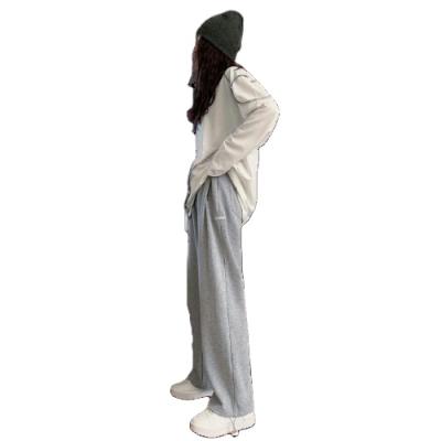 China 2021 Anti-Wrinkle Cotton Wide Leg Pants Women's Winter High Waist Drape Loose Straight Leg Pants for sale