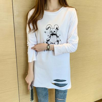 China Anti-wrinkle Women's White Cotton T-shirt With Design Fashion Shorts Sleeve Breathabl Cartoon T-shirt for sale