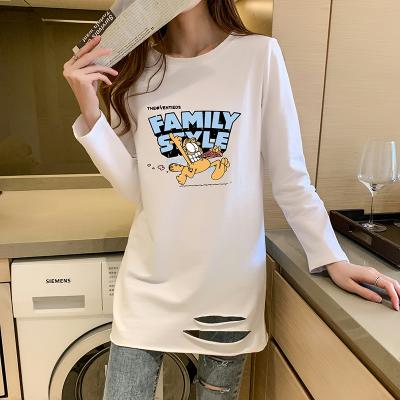 China Anti-wrinkle design women's fashion short sleeve breathabl cotton white t-shirt for funny cartoon print for sale