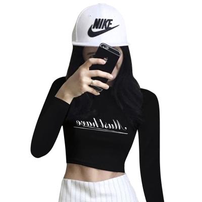 China Anti-Wrinkle Women's Color Draw Fashion Bodybuilding Custom Wholesale Long Sleeve Logo Shorts Tight Solid T-Shirt for sale