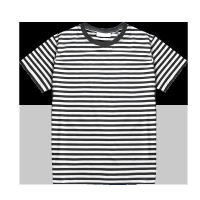 China QUICK DRY Striped Shirt For Streetwear Male Black White Casual T-shirt Mens Stripe Top Tees for sale