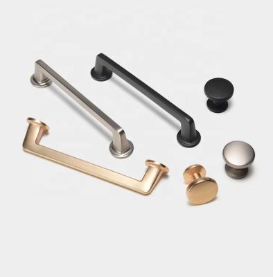 China Modern hot sale brushed furniture brass gray drawer pull handles and knobs for sideboard for sale