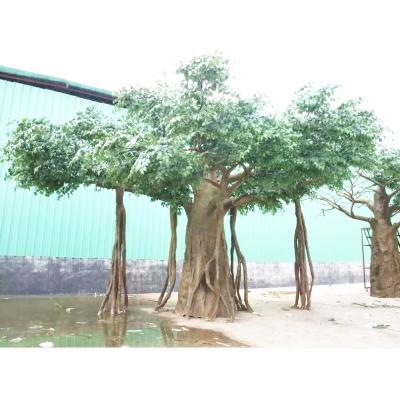 China High Simulation Leaves And Bark Artificial Tall Banyan Tree, Artificial Tree Ficus Trees Wall Decor for sale