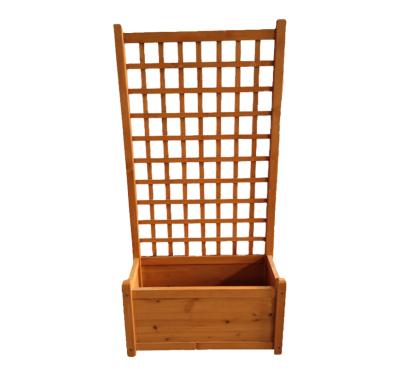 China Contemporary Preservative wood flower box Outdoor planter Garden decoration Original wood color grid plant climbing planter for sale