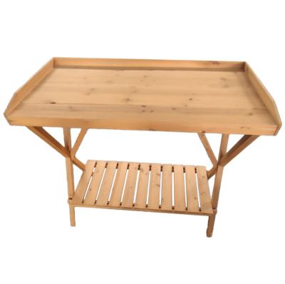 China Easily Assembled 2023 outdoor cauliflower basin soil gardening furniture anticorrosive wood gardening tools table for sale