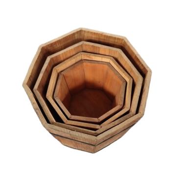 China CLASSIC COLOR ANTICORROSION RAW WOODEN RAW FLOWER POTS Indoor Outdoor Garden Balcony Yard Multifunctional WOODEN FLOWER POTS for sale