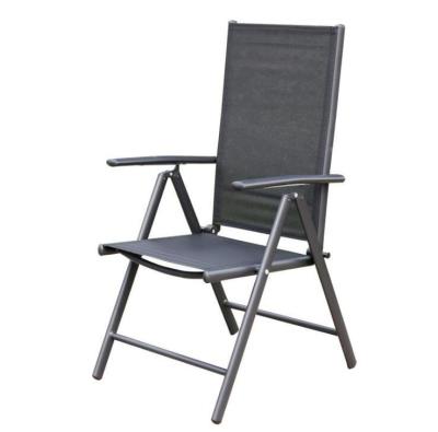 China Modern Outdoor Aluminum Adjustable High-Back Chair 7 Position Padded Folding Garden Chair for sale