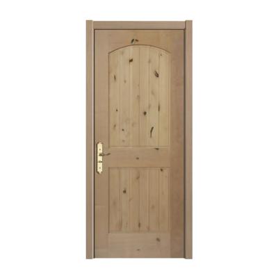 China Modern Internal Knotty Alder Door Intern Wood Door With Interior Arch Top 2 Panel Wood Door for sale