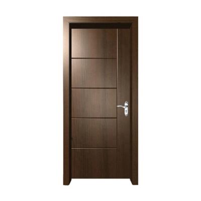 China Solid Wood Door Modern Black Color Walnut Solid Wood Design Swing Interior Room Wood Door for sale