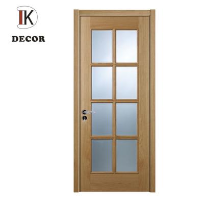 China Modern America Style Glazed Wood Interior Sliding Barn Door With Hardware for sale