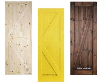 China Modern High Quality Wooden Design Solid Unfinished Pine Wood Sliding Doors for sale