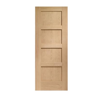 China Classic unfinished internalwhite oak veneered shaker style sliding barn door for sale