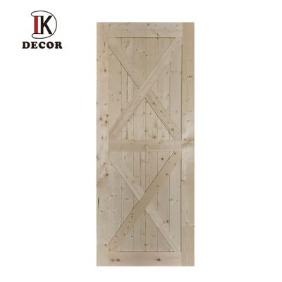 China DIY Decoration House Solid Wood Doors Sliding Knotty Pine Barn Door With Track System for sale