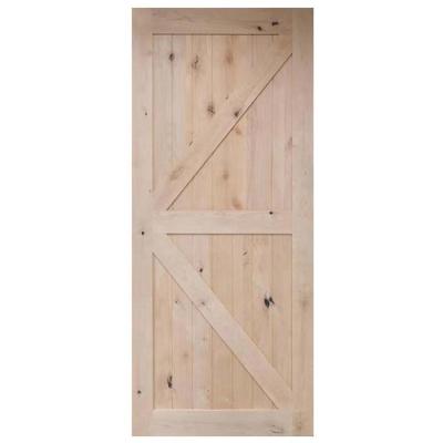 China Decoration Modern Design House Knotty Interior Solid Pine Wood Sliding Barn Door for sale