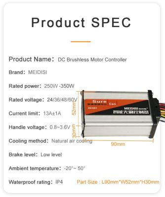 China Manufacturer Wholesale 36V/250W Aluminum Brushless DC Motor Controller for sale