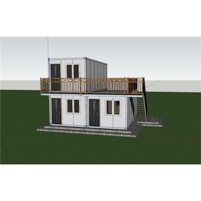 China Modern High Quality Two Chamber Prefab Self Build Flat Pack Container House Prefab Container House for sale