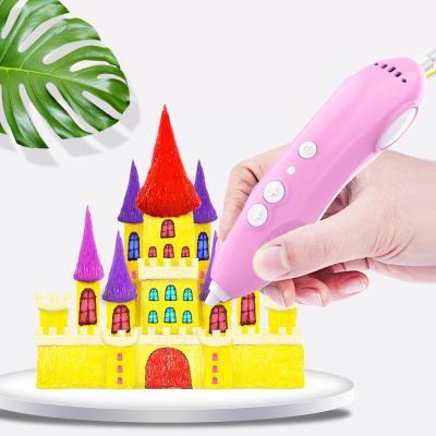 China Children Drawing 3D Pen USB Factory Wholesale Low Temperature Chargeable Both Colors Kit for sale