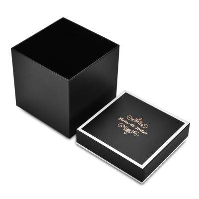 China Custom Recyclable Logo Printed Craft Boxes Packaging Black Gift Paper Box With Lid for sale