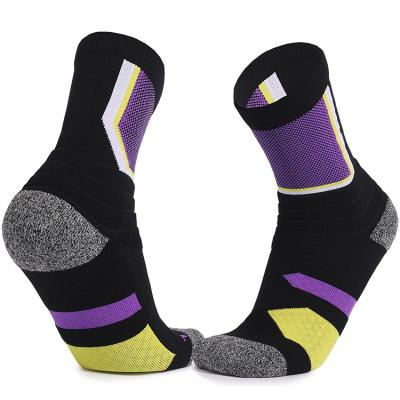 China Free Sample Breathable Cotton Basketball Socks Knit Sports Running Increasing Colorful Crew Men Customize Sock for sale