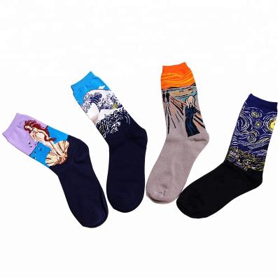 China Jacquard technology fashion art antibacterial socks with good feeling for sale